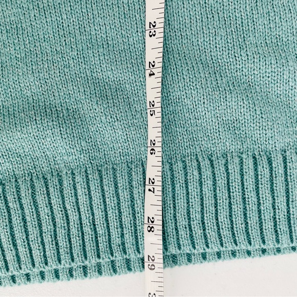 CJ Banks Teal White Black Grey Silver Thread Fair Aisle Soft Crew Neck Sweater - Picture 9 of 10